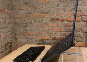 Laptop stand, wireless keyboard and mouse