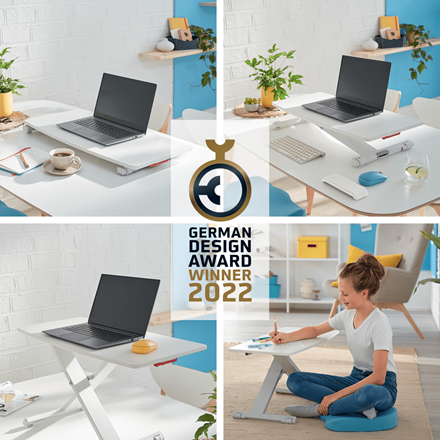 Leitz Cosy Standing Desk Converter with Sliding Keyboard Tray