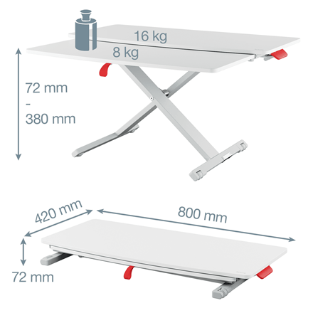 Leitz Cosy Standing Desk Converter with Sliding Keyboard Tray