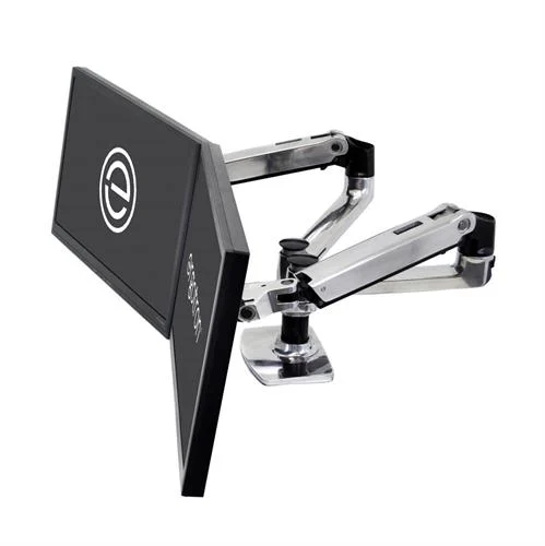 Ergotron LX Dual Side-by-Side Arm - Polished Aluminium