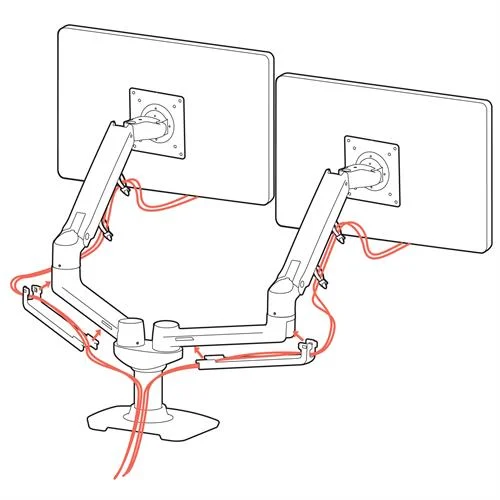 Ergotron LX Dual Side-by-Side Arm - Polished Aluminium